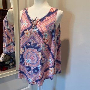 3 for $22 – J Jill Colorful Sleeveless Top Med P